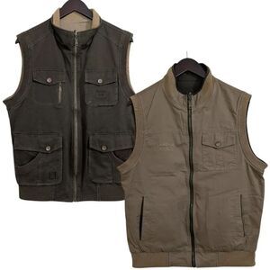Jeep Z•Ba Reversible Cargo/Utility Vest - Tan/Brown Men's XXL